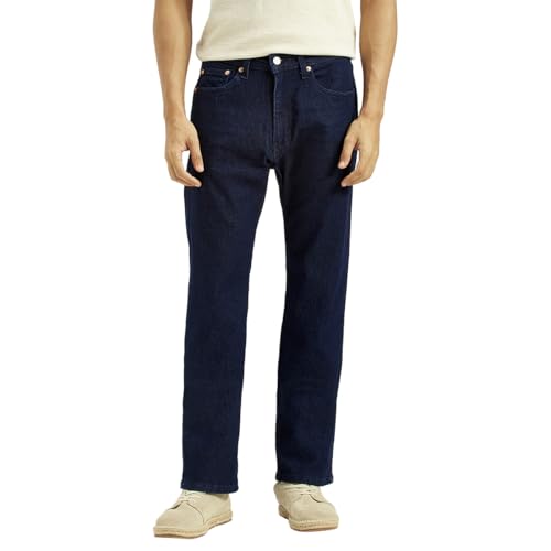 Levi's men's regular blue jeans with classic fit, denim fabric, and five-pocket design, shown on a plain background.