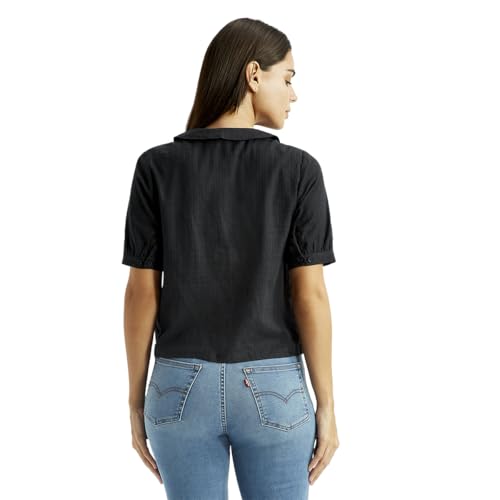 Women's Lace Black Peter Pan Collar Top