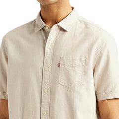 Levi's Men's Solid Beige Slim Fit Shirt