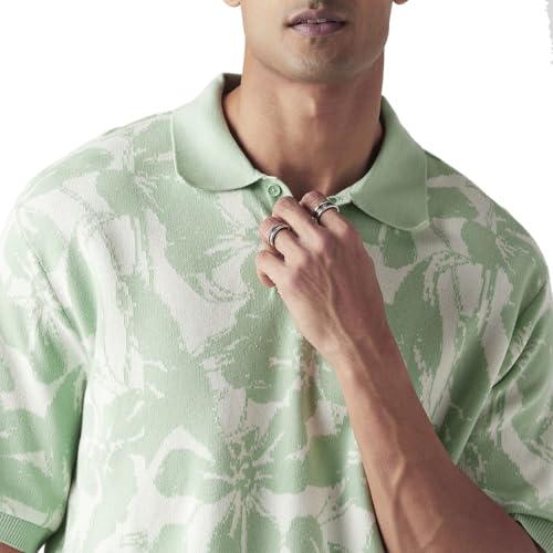 Levi's Men's Floral Regular Fit Polo T-Shirt Green
