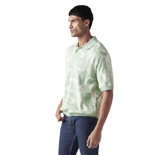 Levi's Men's Floral Regular Fit Polo T-Shirt Green