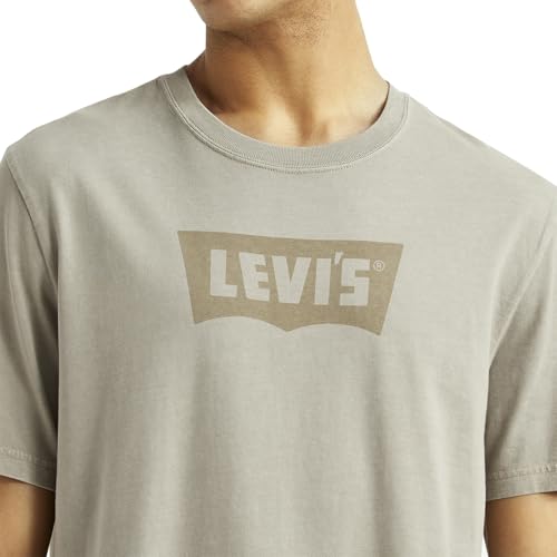 Levi's Men's Brand Logo Grey Crew Neck T-Shirt