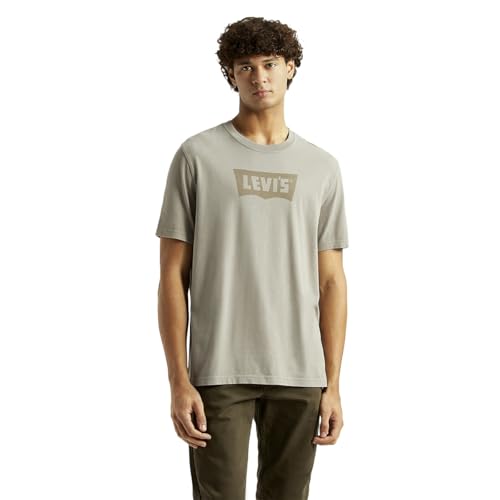 Levi's Men's Brand Logo Grey Crew Neck T-Shirt