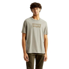 Levi's Men's Brand Logo Grey Crew Neck T-Shirt