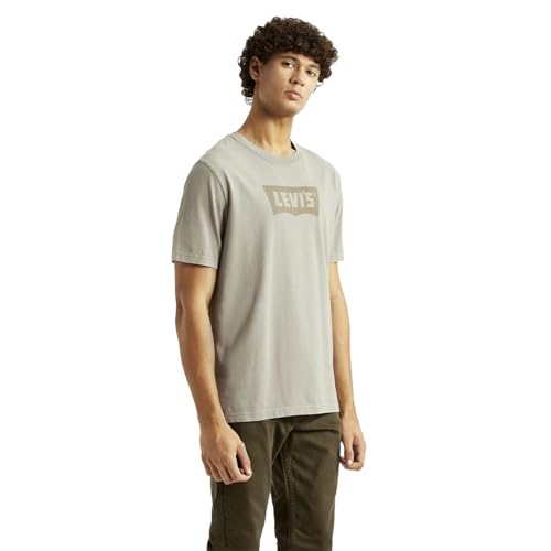 Levi's Men's Brand Logo Grey Crew Neck T-Shirt