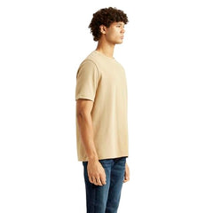 Levi's Men's Solid Beige Crew Neck T-Shirt