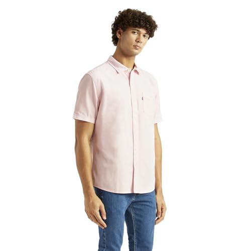 Levi's Men's Solid Light-Pink Slim Fit Shirt