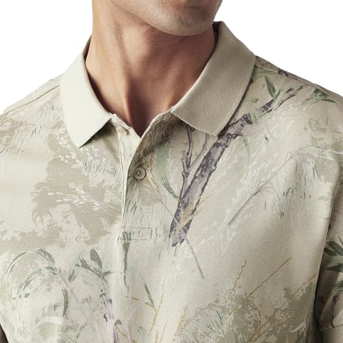 Levi's Men's Printed Slim Fit Polo T-Shirt Beige