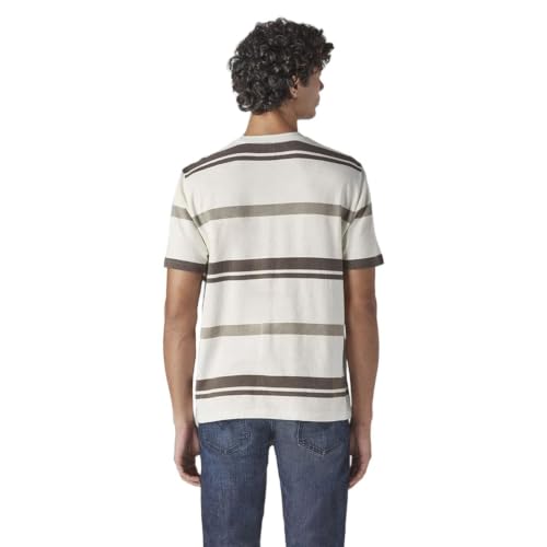 Men's Striped Regular Fit Textured T-Shirt