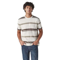 Men's Striped Regular Fit Textured T-Shirt