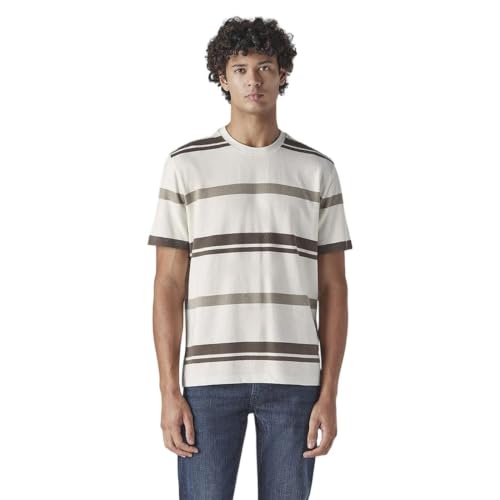Men's Striped Regular Fit Textured T-Shirt
