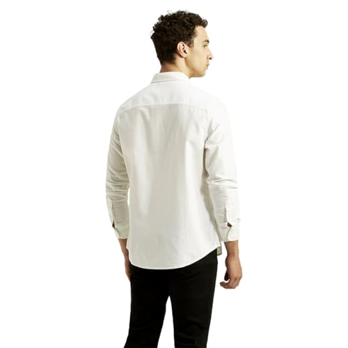 Levi's Men's Solid White Slim Fit Shirt