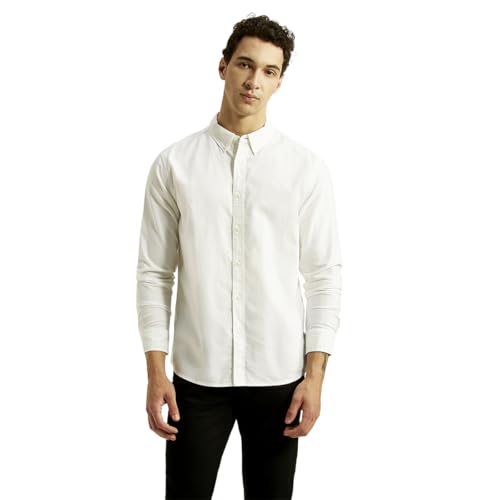 Levi's Men's Solid White Slim Fit Shirt