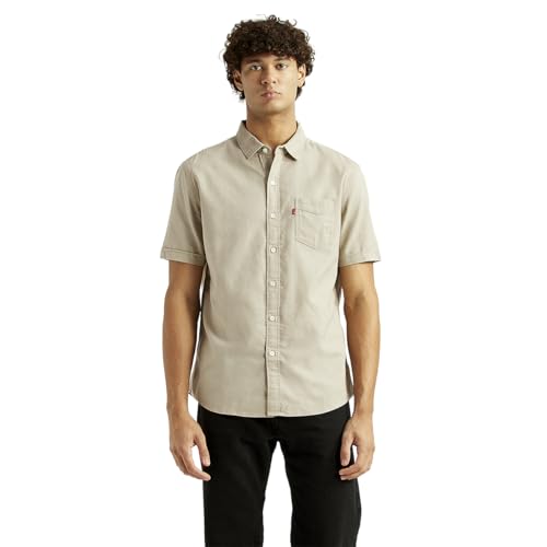 Levi's Men's Solid Beige Slim Fit Shirt