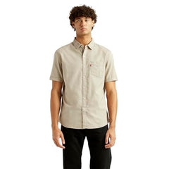Levi's Men's Solid Beige Slim Fit Shirt