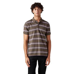 Men's Striped Slim Fit Textured Polo T-Shirt