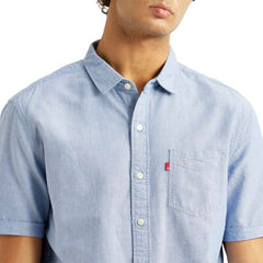 Levi's Men's Solid Light-Blue Slim Fit Shirt