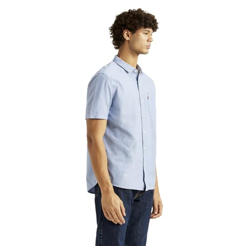 Levi's Men's Solid Light-Blue Slim Fit Shirt