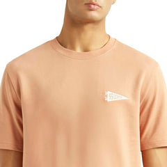 Levi's Men's Solid Peach Crew Neck T-Shirt