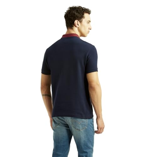 Levi's Men's Striped Maroon Slim Fit Polo T-Shirt