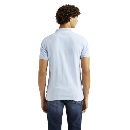 Levi's Men's Solid Light-Blue Slim Fit Polo T-Shirt