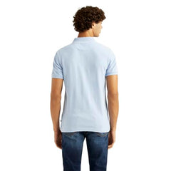 Levi's Men's Solid Light-Blue Slim Fit Polo T-Shirt