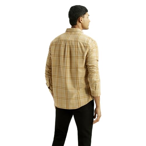 Levi's Men's Checkered Beige Slim Fit Shirt