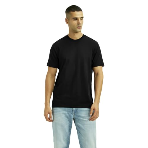 Men's Solid Black Slim Fit T-Shirt