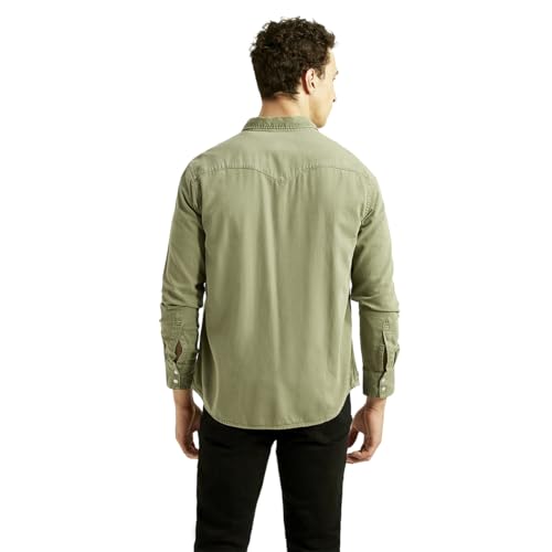 Levi's Men's Solid Olive Slim Fit Shirt