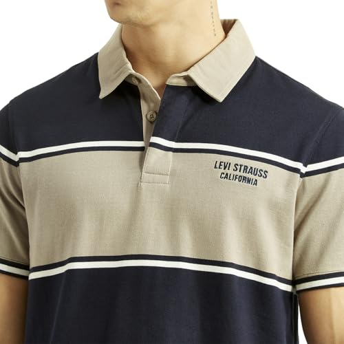 Levi's Men's Colorblock Navy Polo T-Shirt