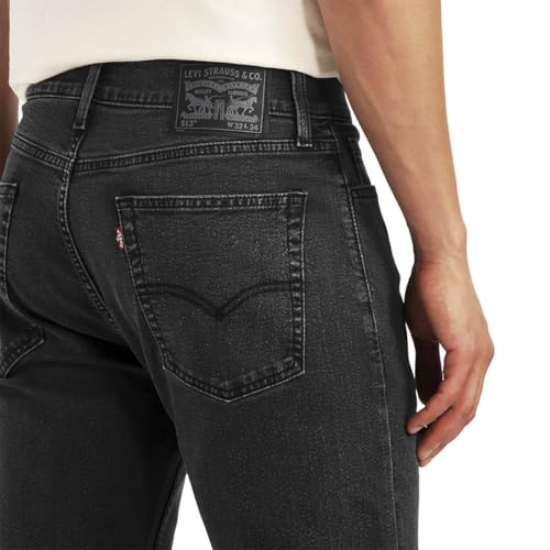 Levi's Men's 513 Black Slim Straight Fit Mid Rise Jeans
