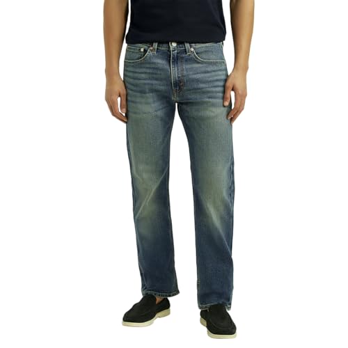 Men's 505 Blue Straight Fit Mid Rise Jeans