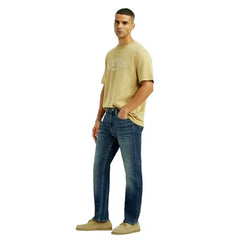 Men's 513 Dark-Blue Slim Straight Fit Mid Rise Jeans
