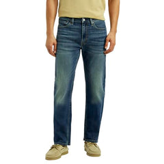 Men's 513 Dark-Blue Slim Straight Fit Mid Rise Jeans