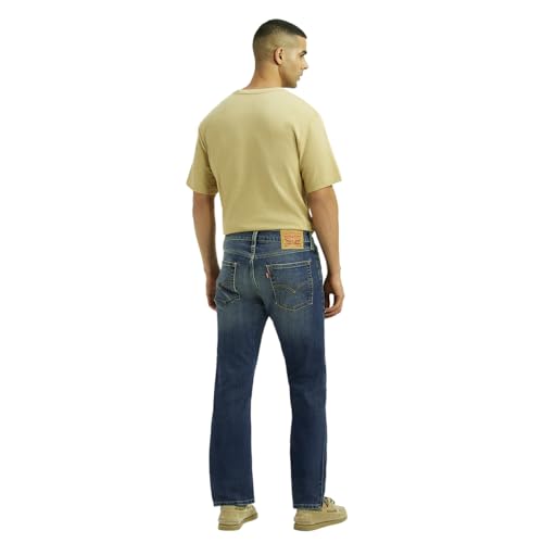 Men's 513 Dark-Blue Slim Straight Fit Mid Rise Jeans