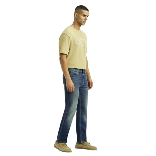 Men's 513 Dark-Blue Slim Straight Fit Mid Rise Jeans