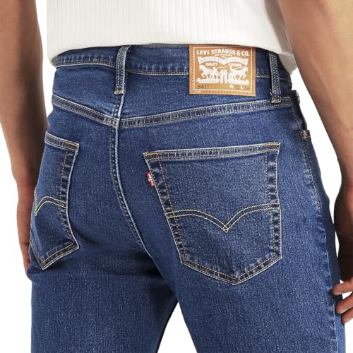 Men's 505 Blue Straight Fit Mid Rise Jeans