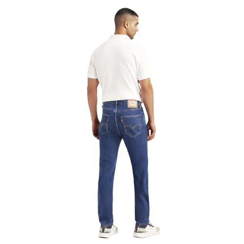Men's 505 Blue Straight Fit Mid Rise Jeans