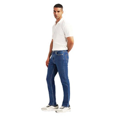 Men's 505 Blue Straight Fit Mid Rise Jeans