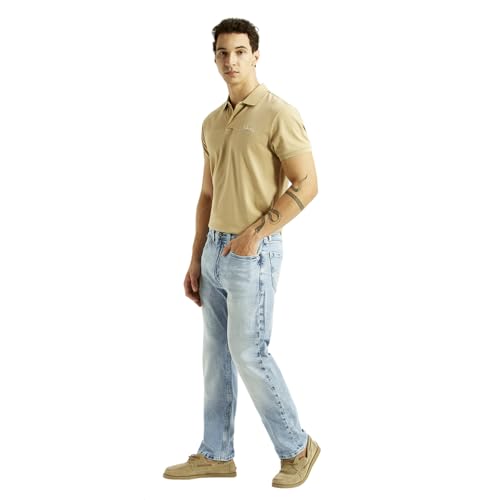 Levi's Men's 505 Light-Blue Straight Fit Mid Rise Jeans