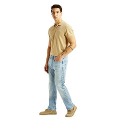 Levi's Men's 505 Light-Blue Straight Fit Mid Rise Jeans