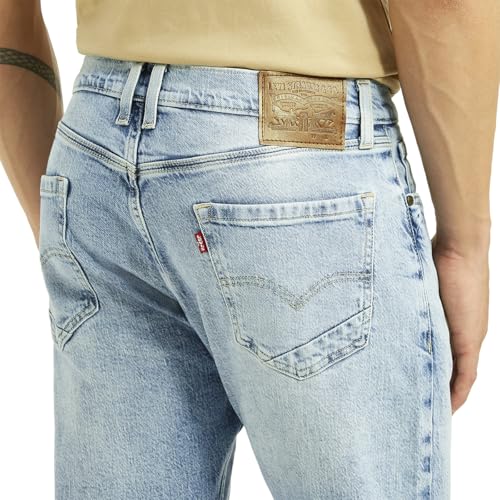Levi's Men's 505 Light-Blue Straight Fit Mid Rise Jeans