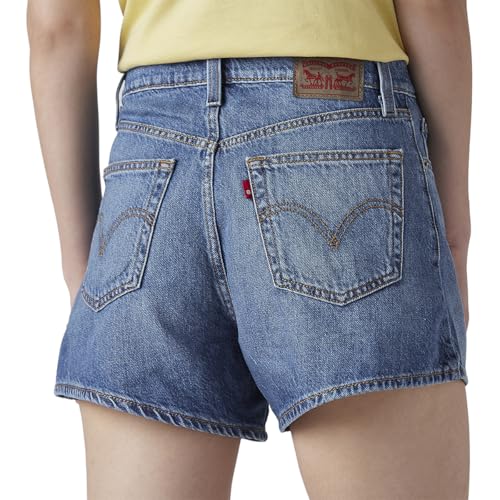 Women's Blue Ribcage Fit High Rise Shorts