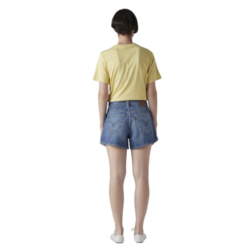 Women's Blue Ribcage Fit High Rise Shorts