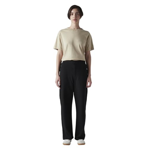 Women's Black Loose Fit High Rise Cargos