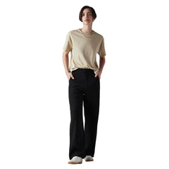 Women's Black Loose Fit High Rise Cargos