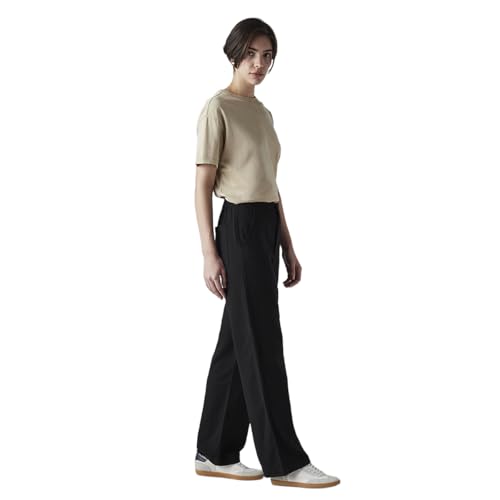 Women's Black Loose Fit High Rise Cargos