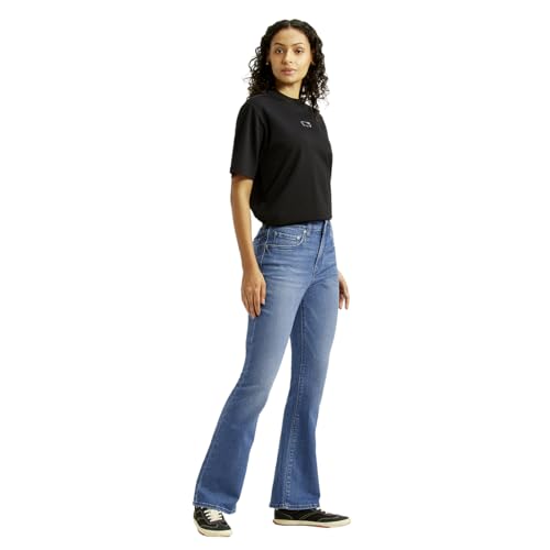 Levi's Women's Mid Rise Flared Fit Blue Jeans
