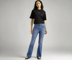 Levi's Women's Mid Rise Flared Fit Blue Jeans