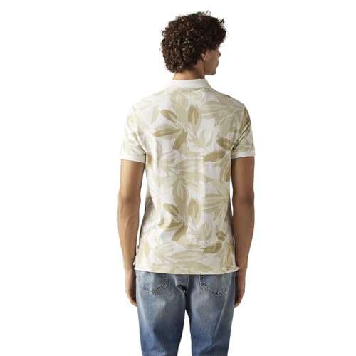 Men's Printed Slim Fit Pique Polo T-Shirt
